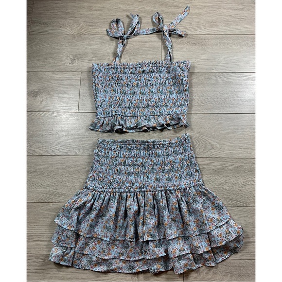 Fashion Nova Oh How Sweet Smocked Mini Skirt Set - Light Blue - Picture 6 of 11